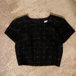 Birds of North America black button up crop top